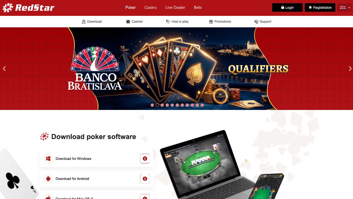 หน้าหลักของ Red Star Poker